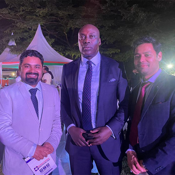 With Mr. Fred, MP of Uganda